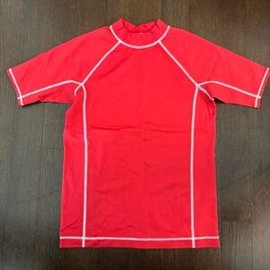 Lands' End Red Swim Shirt Rashguard